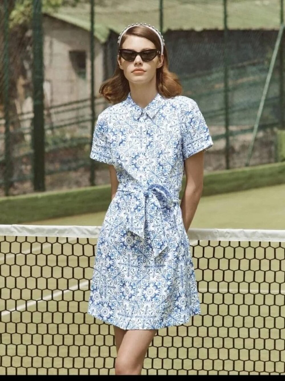 Hill House Home | Laura Shirt Dress | Blue Mosaic Size XL